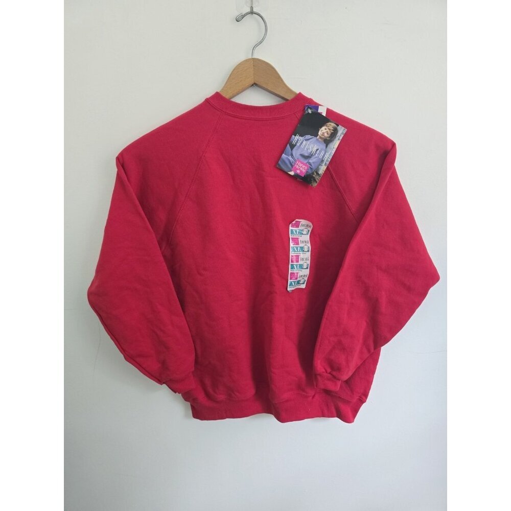 Hanes Deadstock Vintage 90s Red Crewneck Relaxed Cotton Blend Sweatshirt XL